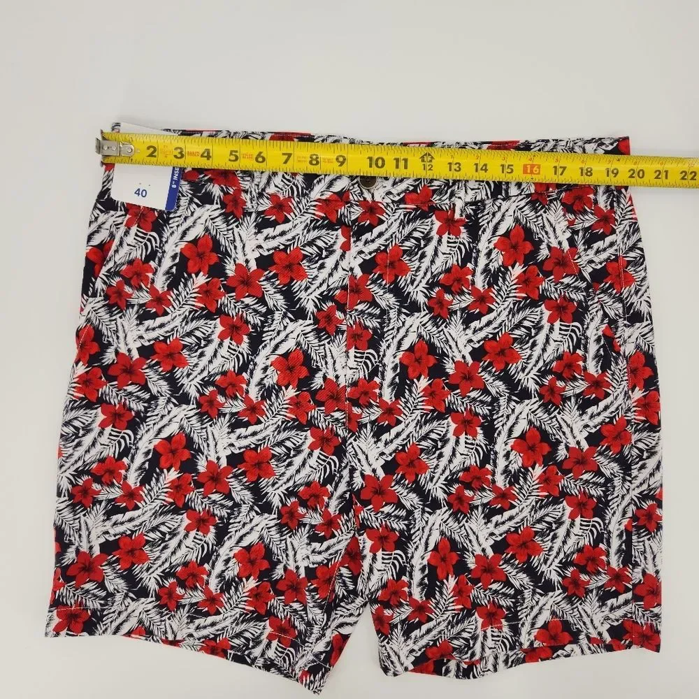 Caribbean Shorts Mens Size 40 Flat Front Tropical Floral Palm Vacation Travel